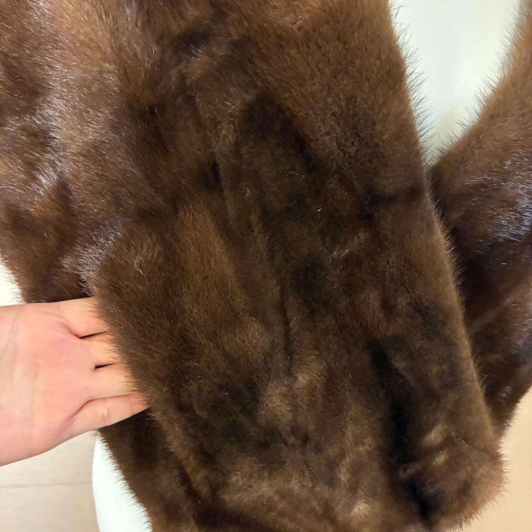 カナダ製 ミンクファーショール 本毛皮 ハンドウォーマー付き