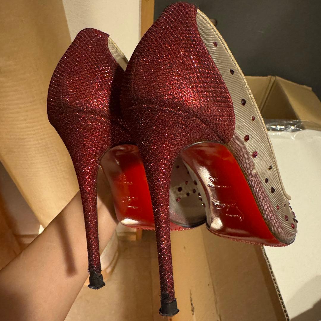 【美品】Christian Louboutin ビジューパンプス