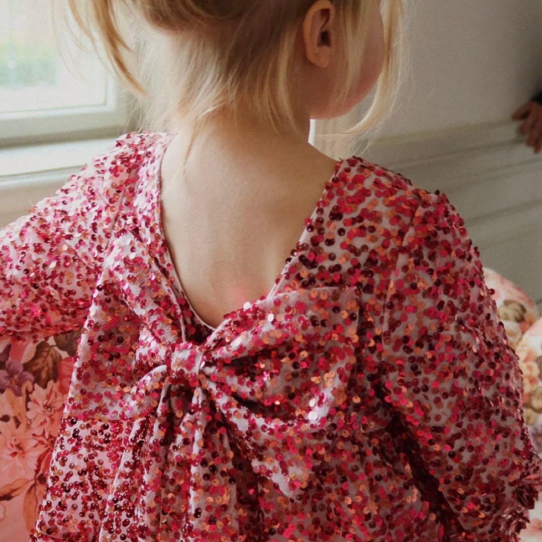 まいまい【新品】Konges Sløjd リボン　スパンコール　ワンピース