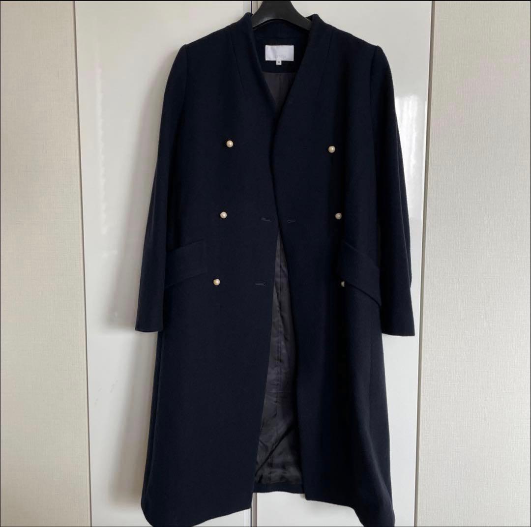 未使用に近い　毛100% LESTERAパールチェスターコートMサイズ