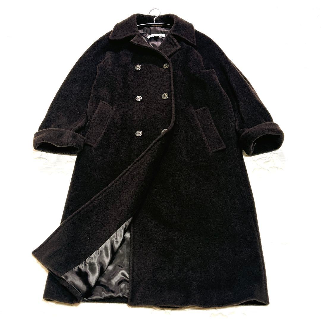 Max Mara MARELLA カシミヤ混ウール ダブルブレストコート 40