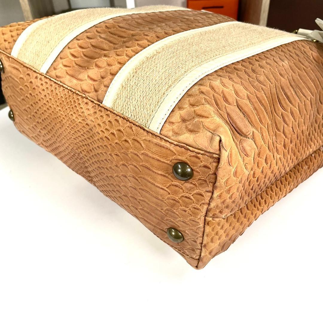 超美品 ETRO パイソン型押し レザー 2WAYバッグ