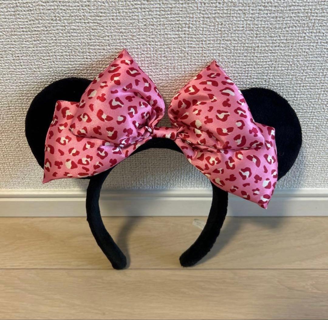 ヒョウ柄リボンのカチューシャ