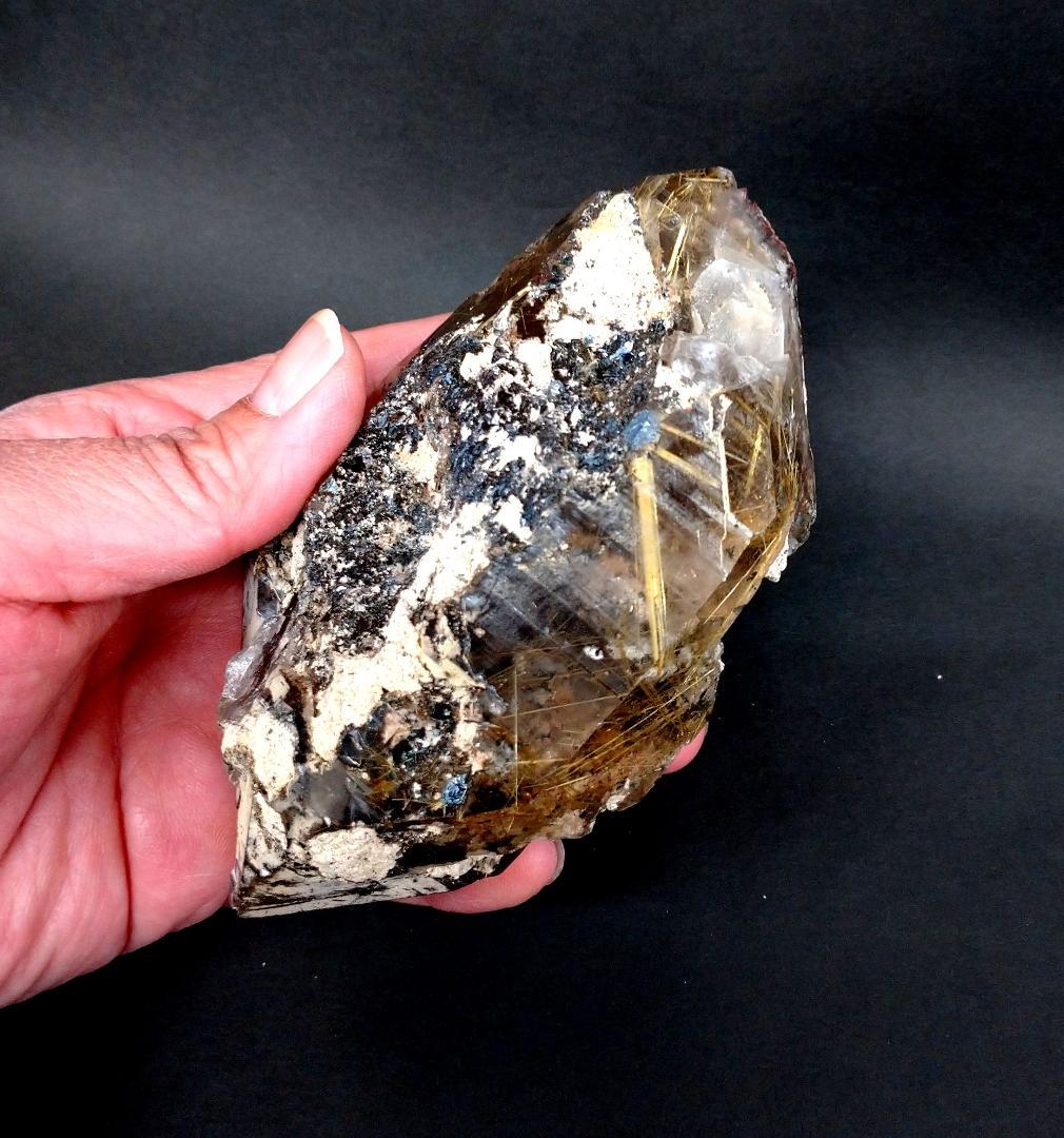 極上7A　ルチルクォーツ 　アーリゲーター　原石　クラスター　509グラム