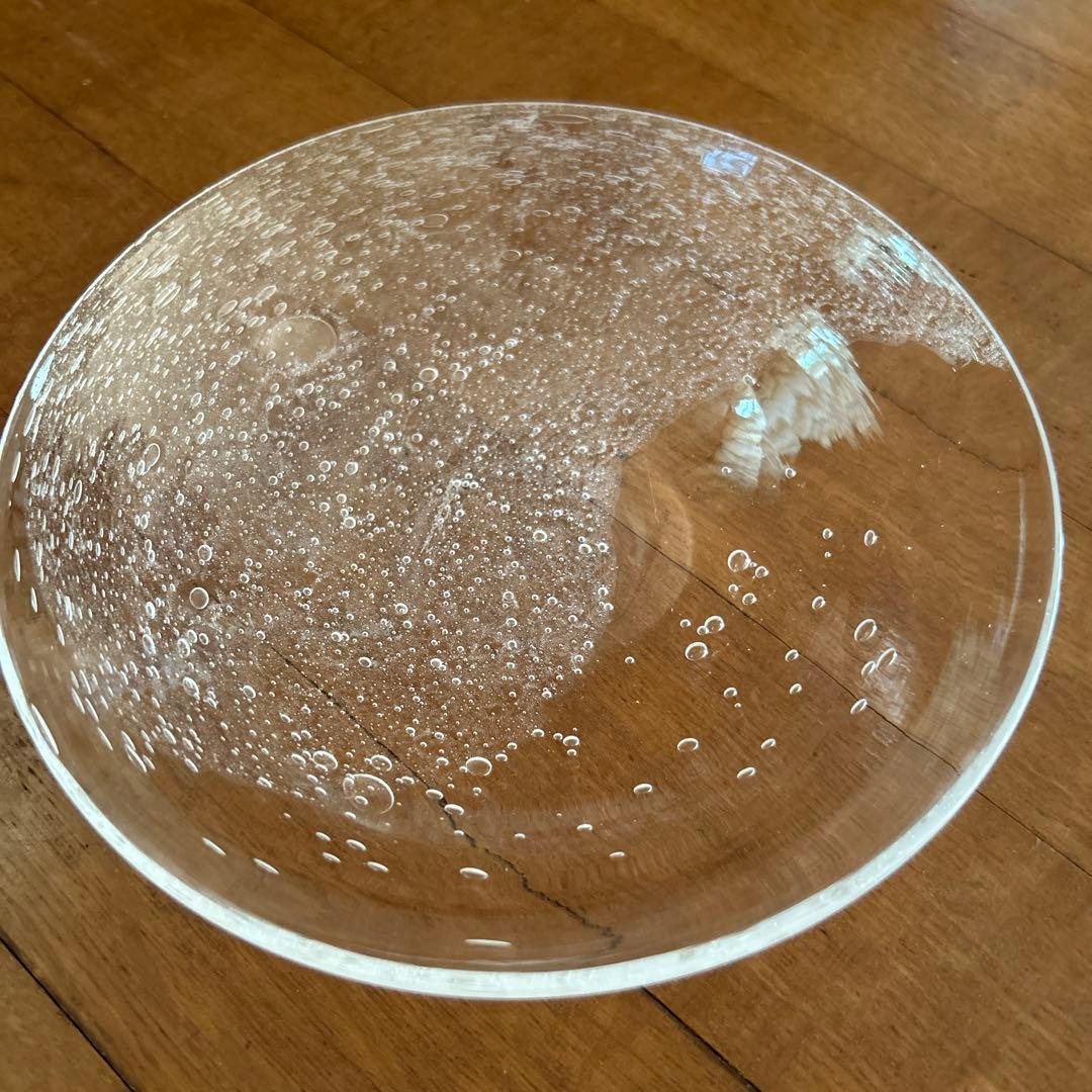 新品◆108荒川尚也　気泡　アワガラス平鉢M 16.0cm 2枚　宙吹きガラス