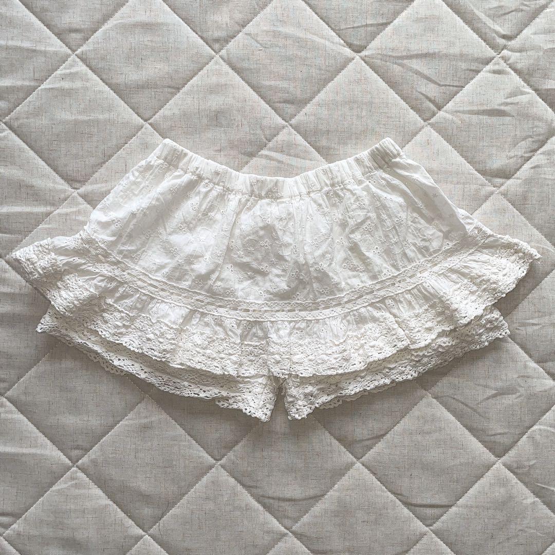 00s LIZLISA系 ハシゴレース コットンフリルスカパン himekaji