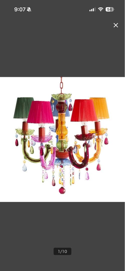 カラフル シャンデリア ガラス プラスチック