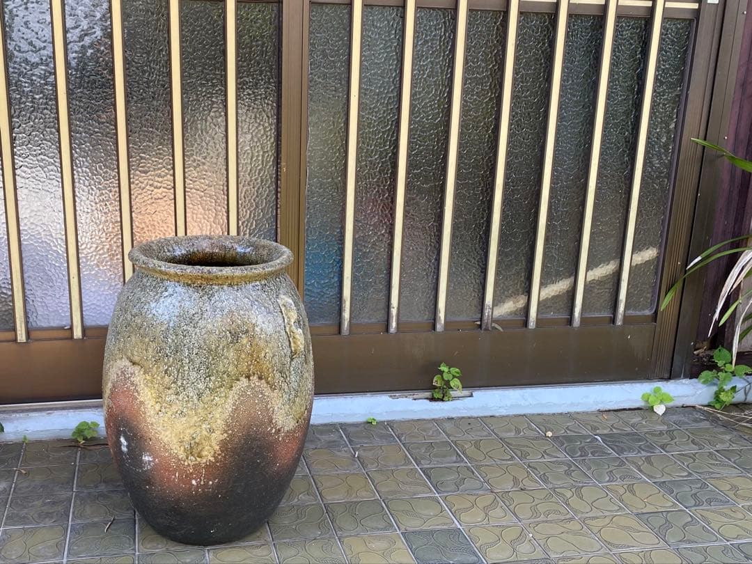 信楽焼　傘立て　壺