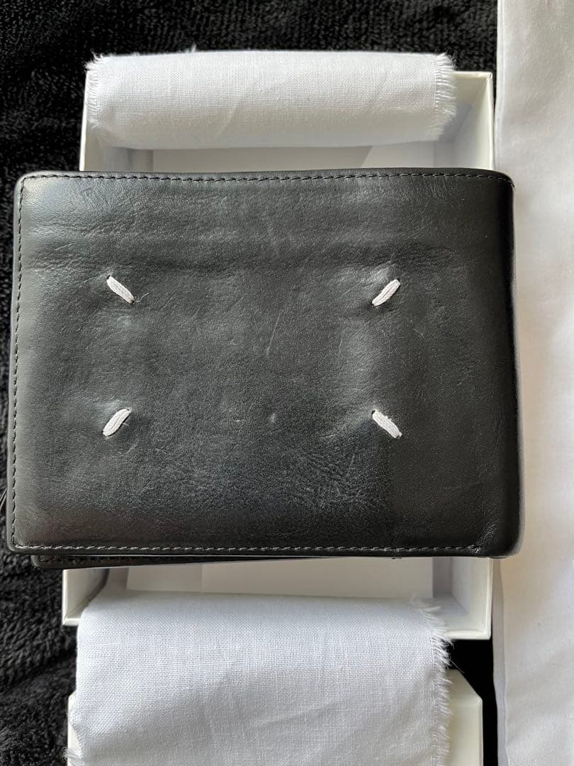 MaisonMargiela ブラックレザー二つ折り財布