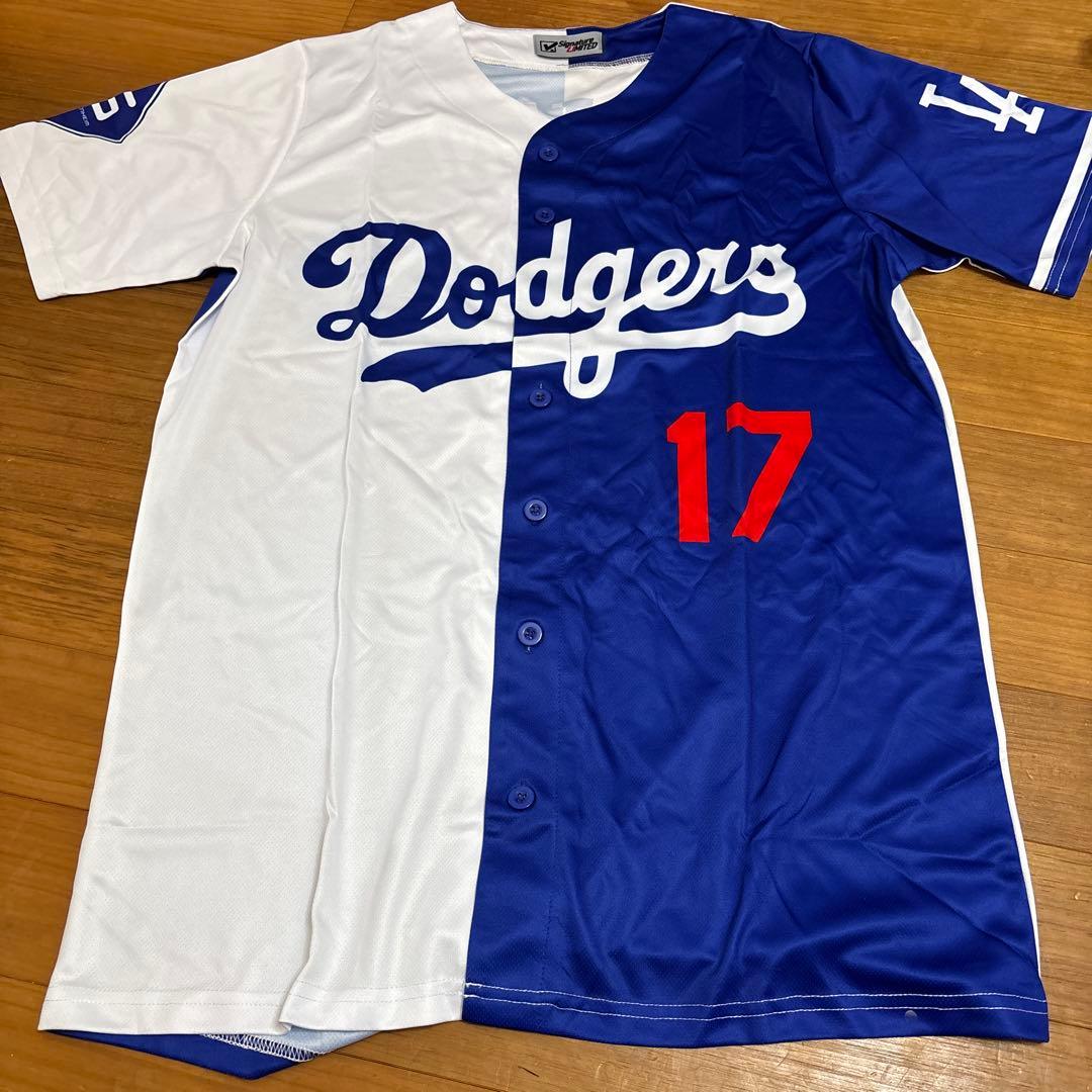 ドジャース 大谷 翔平 ユニフォーム ハーフ ミックス サインプリント #17