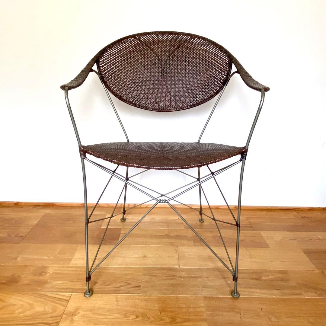 ラタン×スチール アームチェア YAMAKAWA RATTAN 旧モデル推定