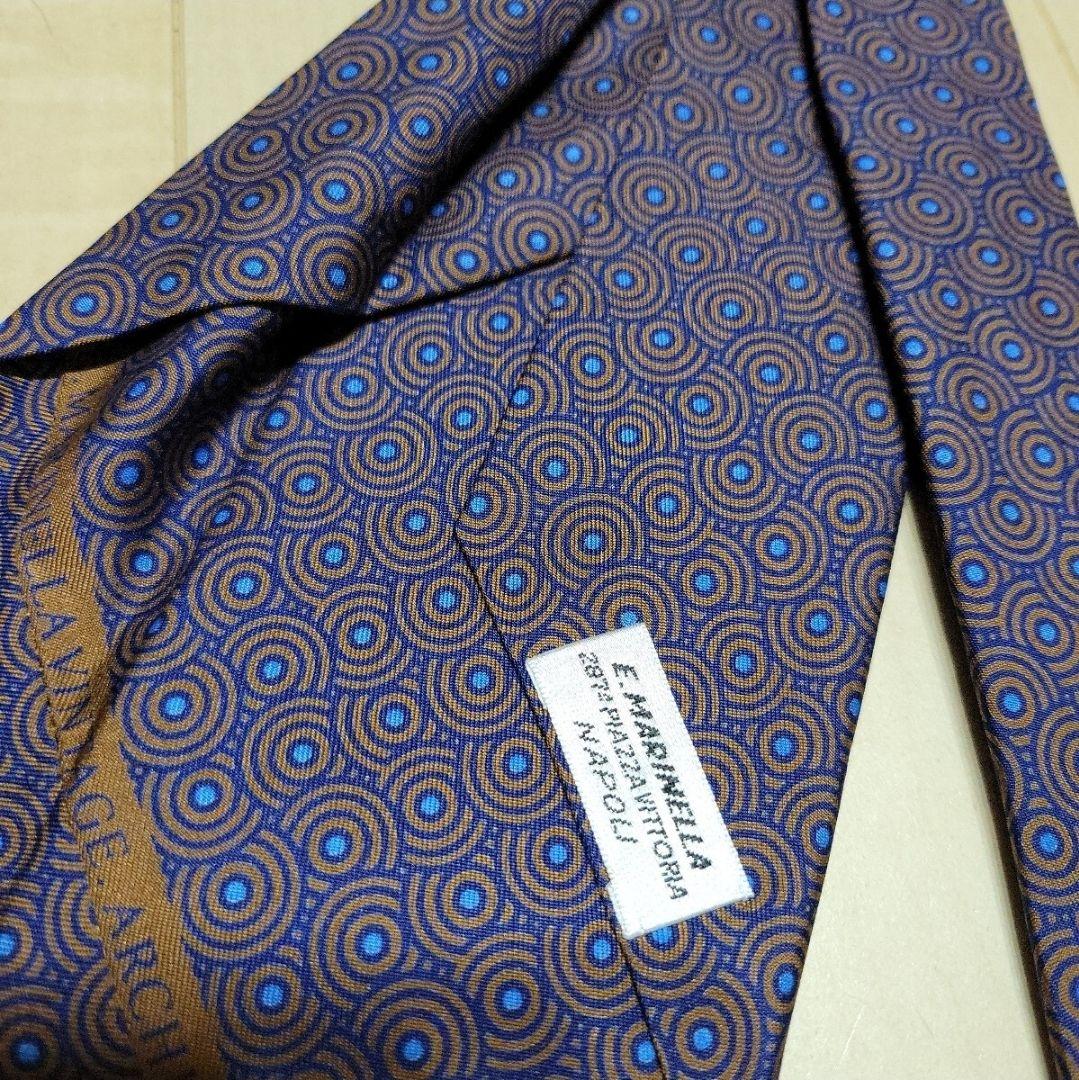 E,MARINELLA★幾何学柄シルクタイ マリネッラ ジオメトリック