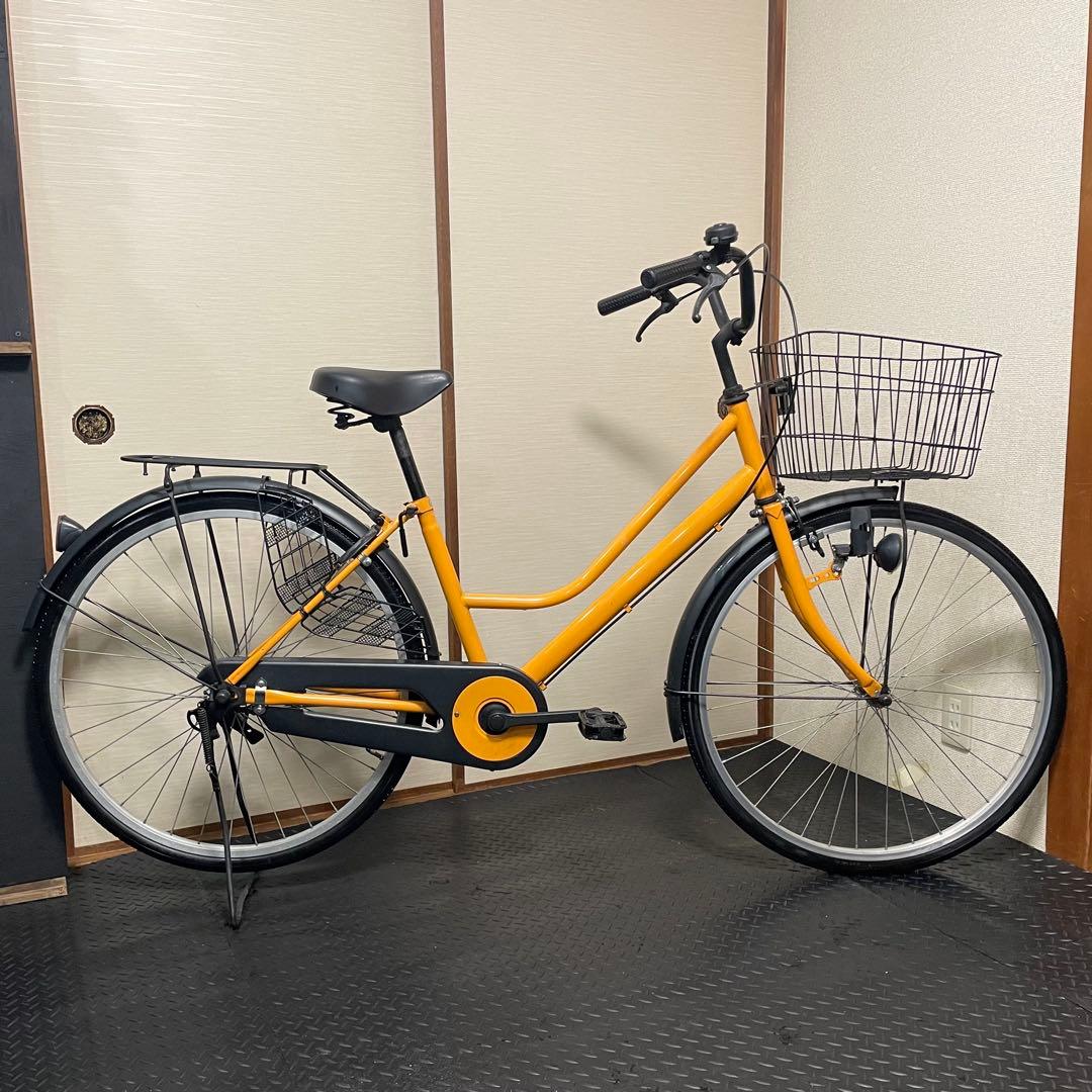 京都引き取り【整備済み】26インチ変速なしオレンジ