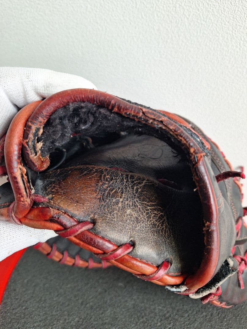 ZETT 軟式グローブ 黒/赤　ファーストミット　中古