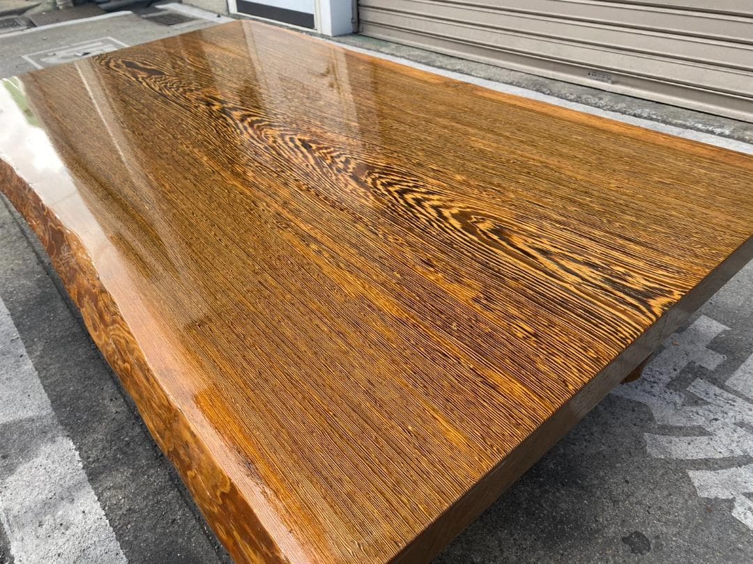 A338◆一枚板 座卓 ローテーブル 鉄刀木 無垢材 玉杢 天然木