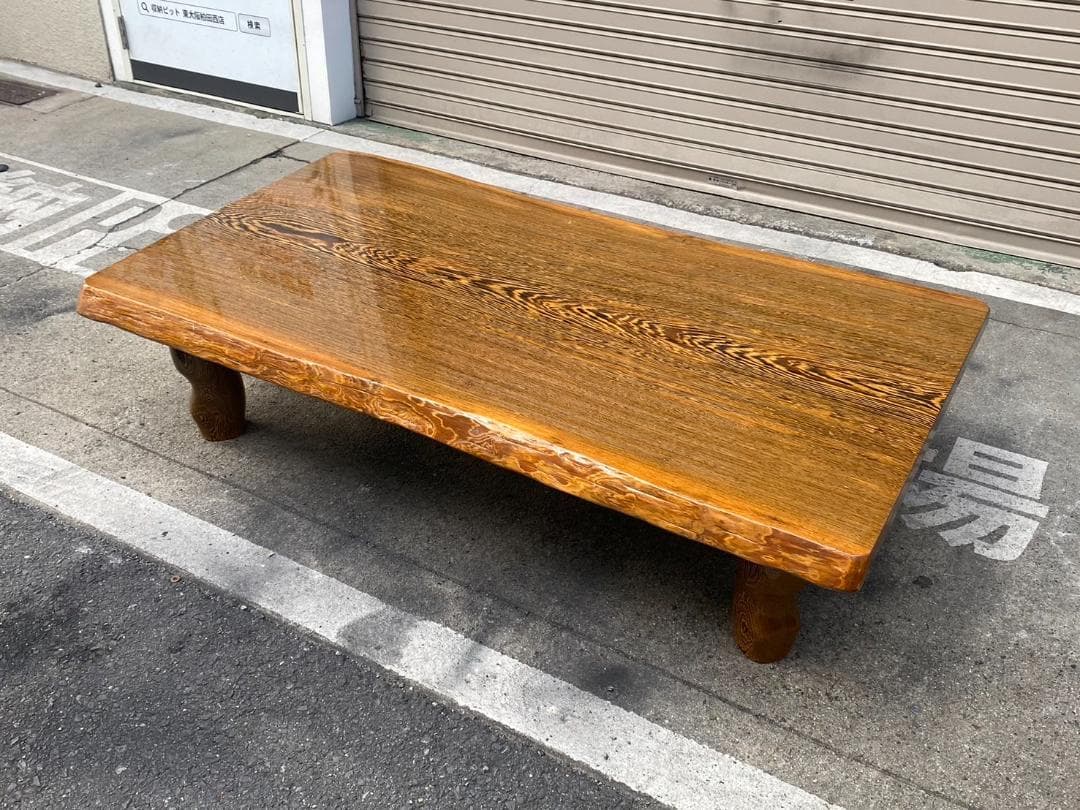 A338◆一枚板 座卓 ローテーブル 鉄刀木 無垢材 玉杢 天然木