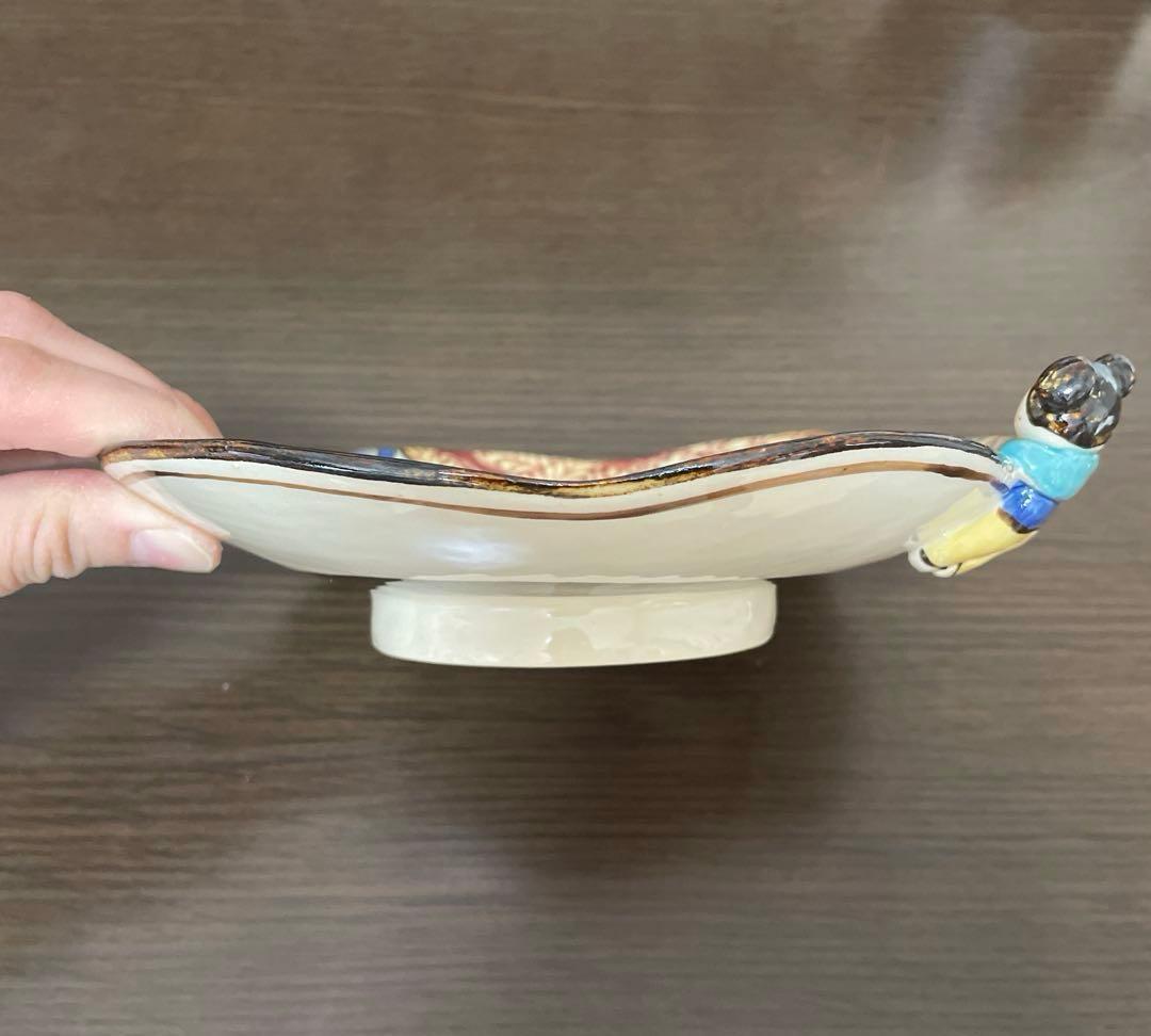 【斎藤知】絵鉢 唐子付 花車