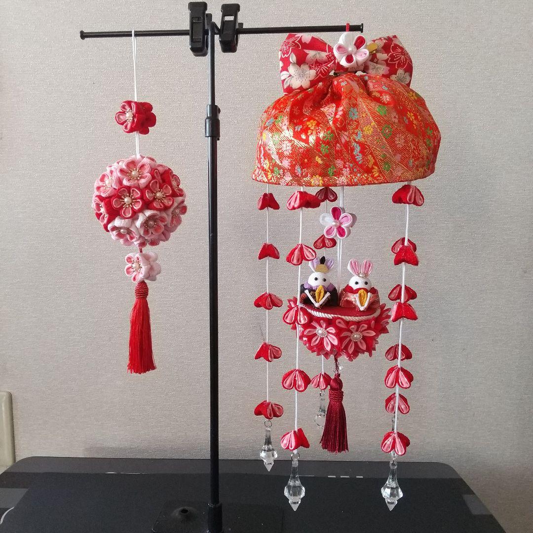 つまみ細工 つるし雛 つるし飾り 　うさぎのお雛様 BOX付き❗️