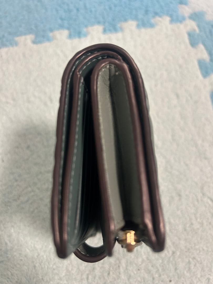 COACH 二つ折り財布 収納袋付き グレーグリーン