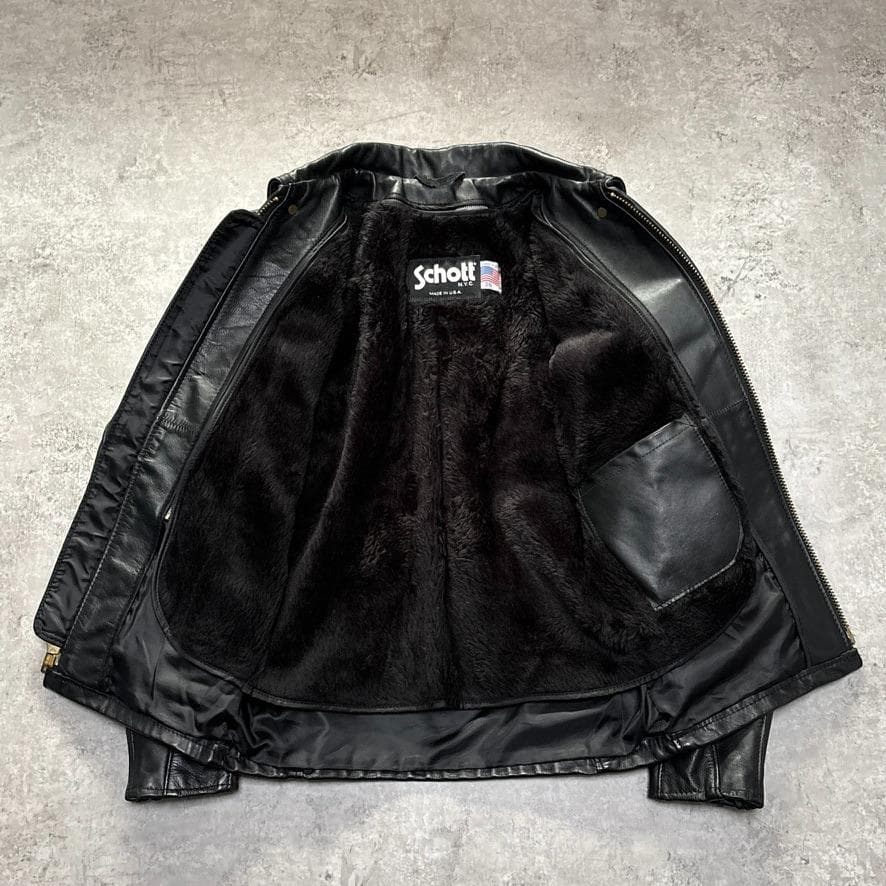 ショット 441PP ライナー 襟付 シングルライダース レザージャケット 36
