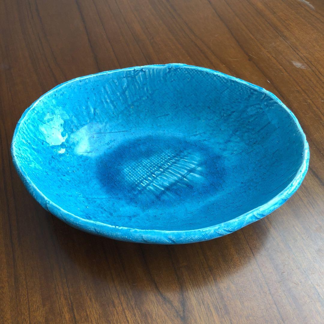 荒木義隆 トルコブルー楕円鉢