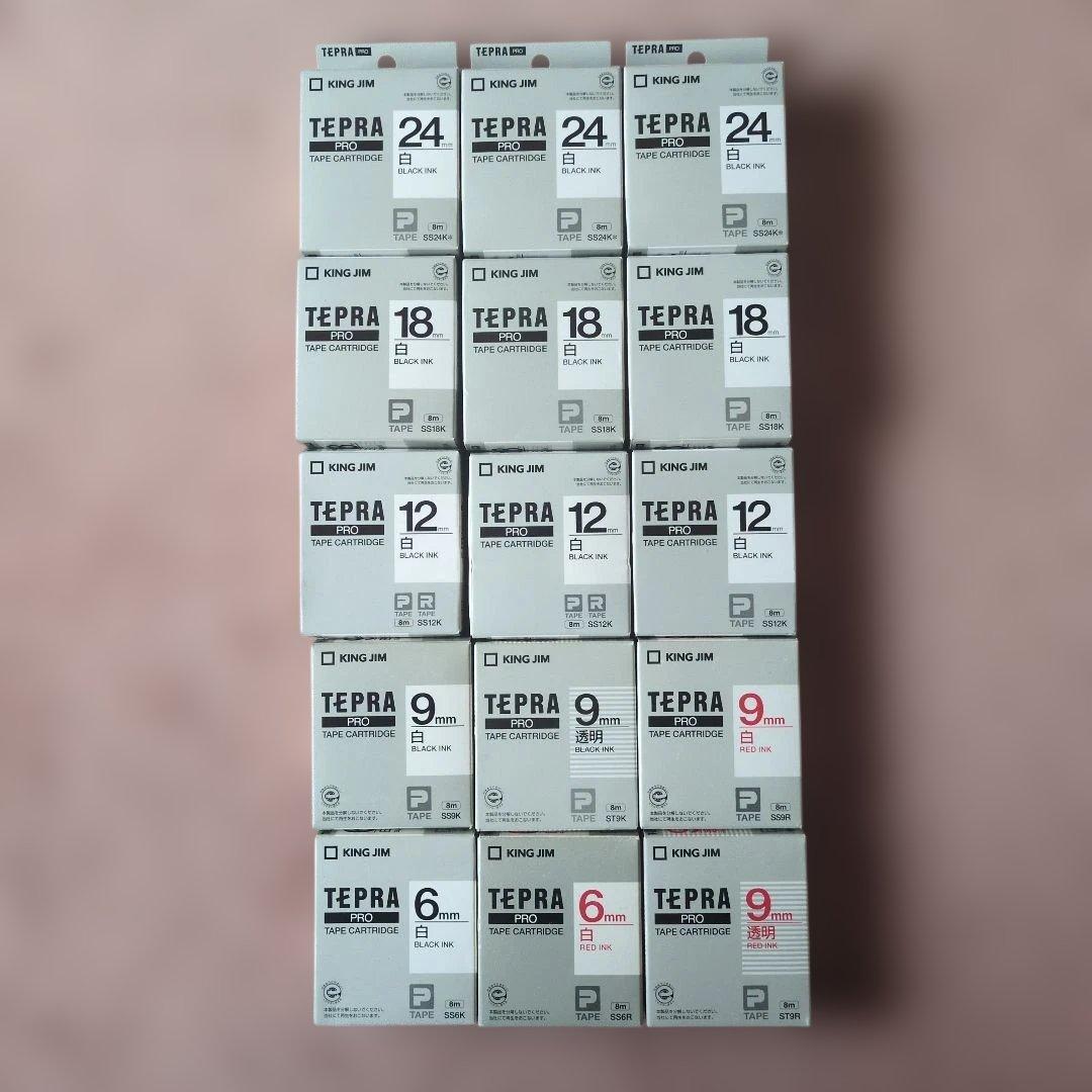 TEPRA カートリッジセット 24mm 18mm 12mm 9mm 6mm