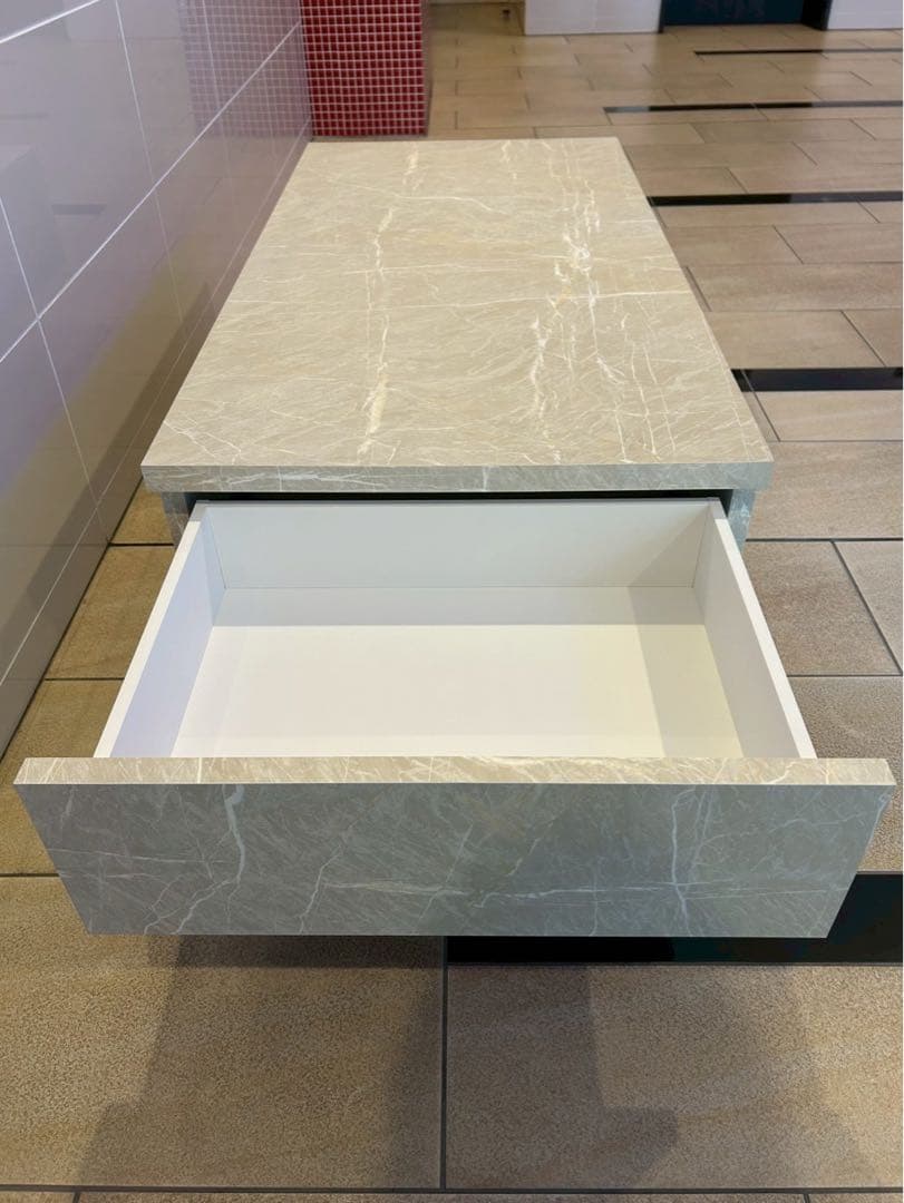 LOWYA センターテーブル ストーン調 120x60(長方形)ホワイト