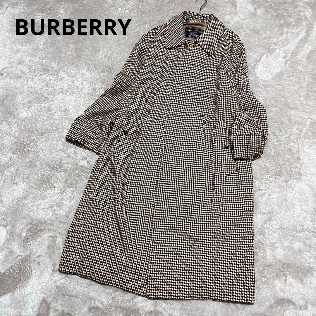 ユキオ　　千鳥柄　コート　ロングコート　比翼　ステンカラー