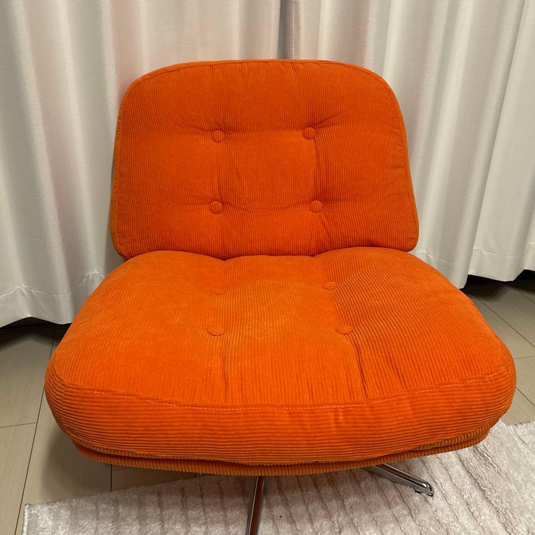 【美品】ディヴリンゲ IKEA イケア 1人掛けソファ 回転チェア　オレンジ