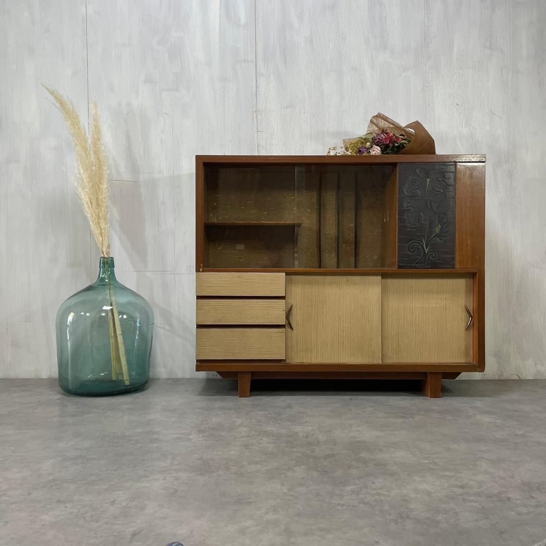 ヴィンテージ 60-70's サイドボード 木製 飾り棚 リビング収納 レトロ