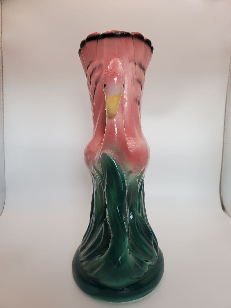 レトロフラミンゴ陶器花瓶