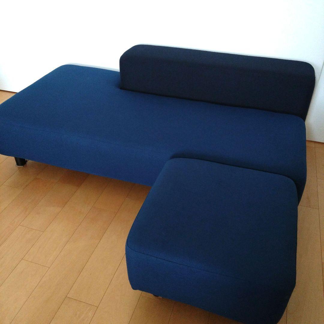 【無印良品】ネイビー ソファベンチ オットマン付き