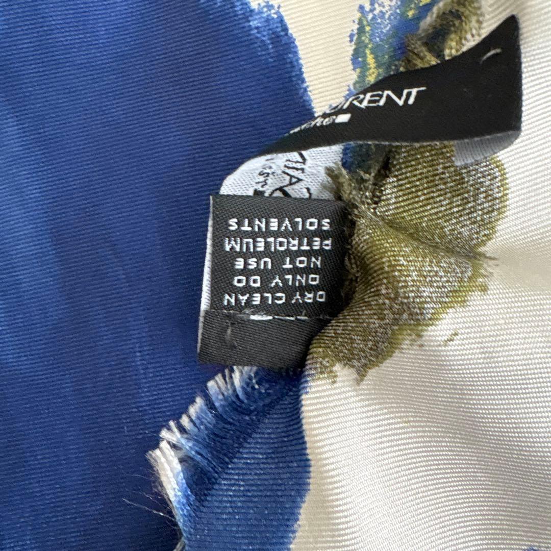 イタリア製　イヴサンローラン　リヴ・ゴーシュ　シルク　スカーフ　YSL 花柄　絹