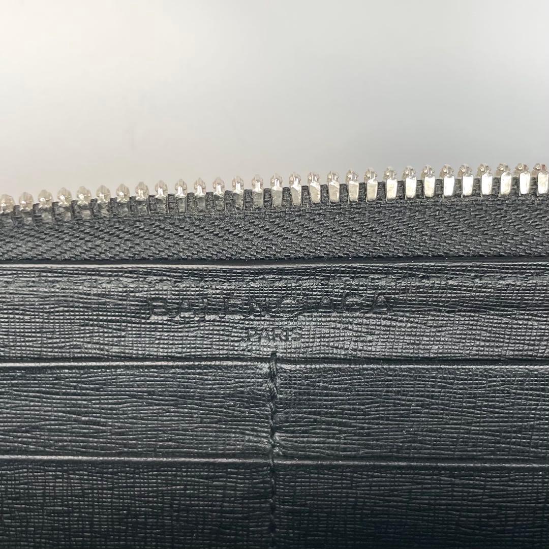 美品★BALENCIAGA ラウンドファスナー　長財布　メンズ　ブラック　黒