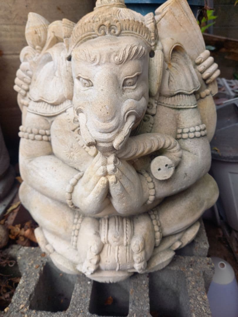 ガネーシャ像 石製 約45cm