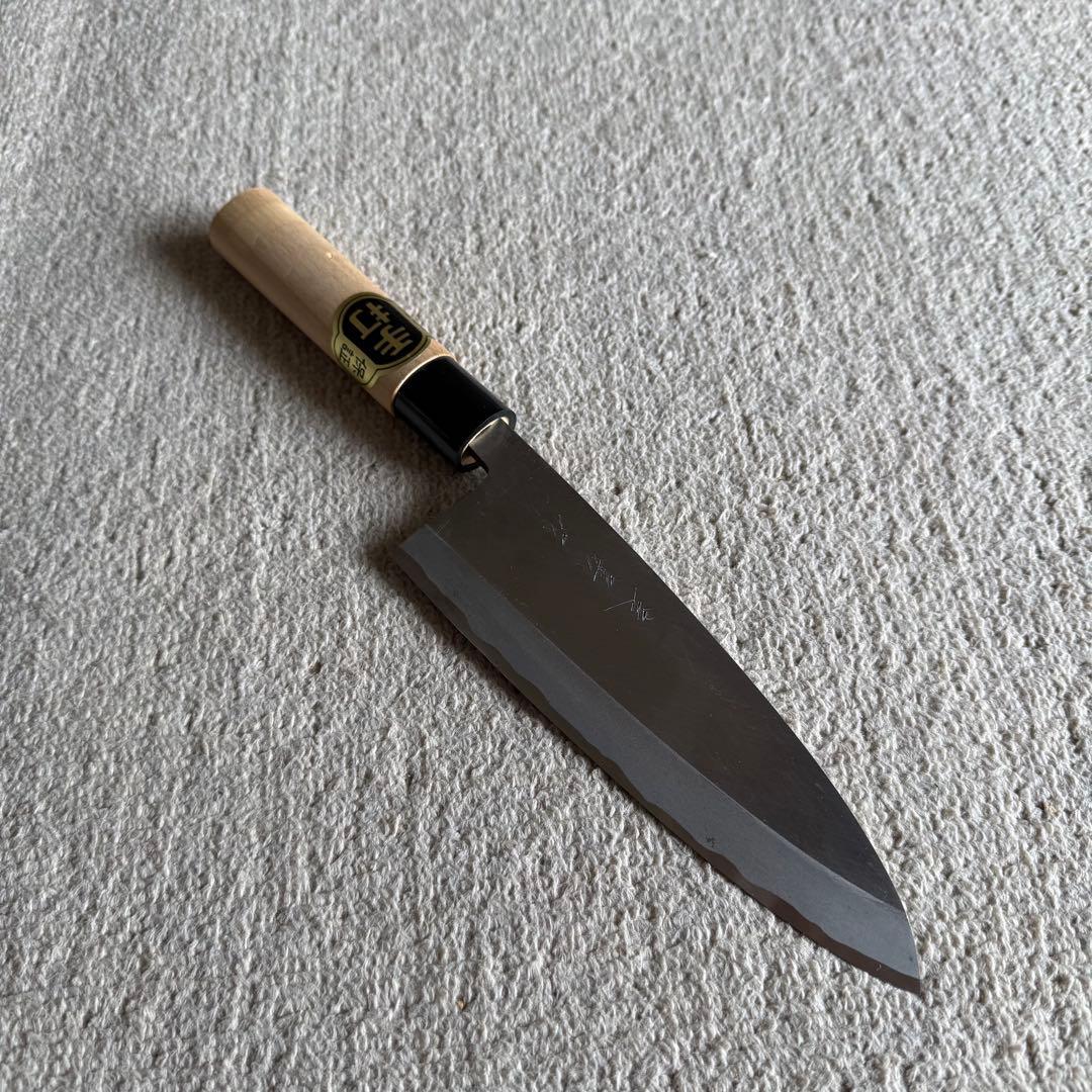 包丁 出刃包丁 手打 安来鋼 青二号 高級包丁 定義作 180mm 刻印あり