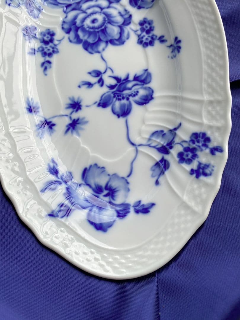 リチャードジノリ　ローズブルー　ピクルス　オーバル　3枚