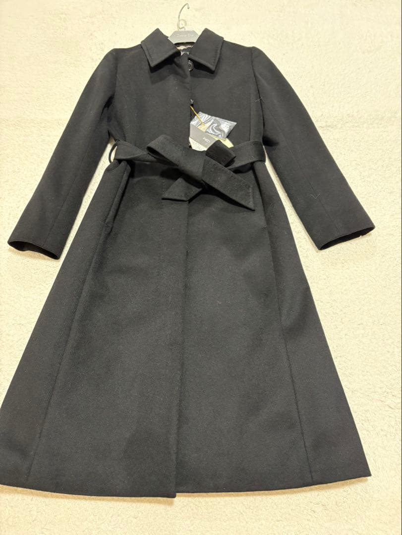 新品未使用タグ付 INED カシミヤ100% ロングコート ブラック 9号