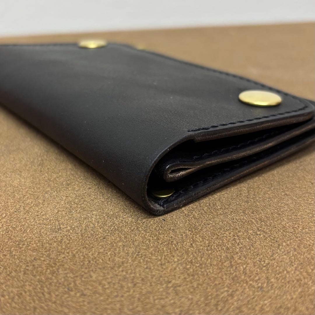 ホースバット　トラッカーウォレット　ミドル　焦茶　2層　guidi