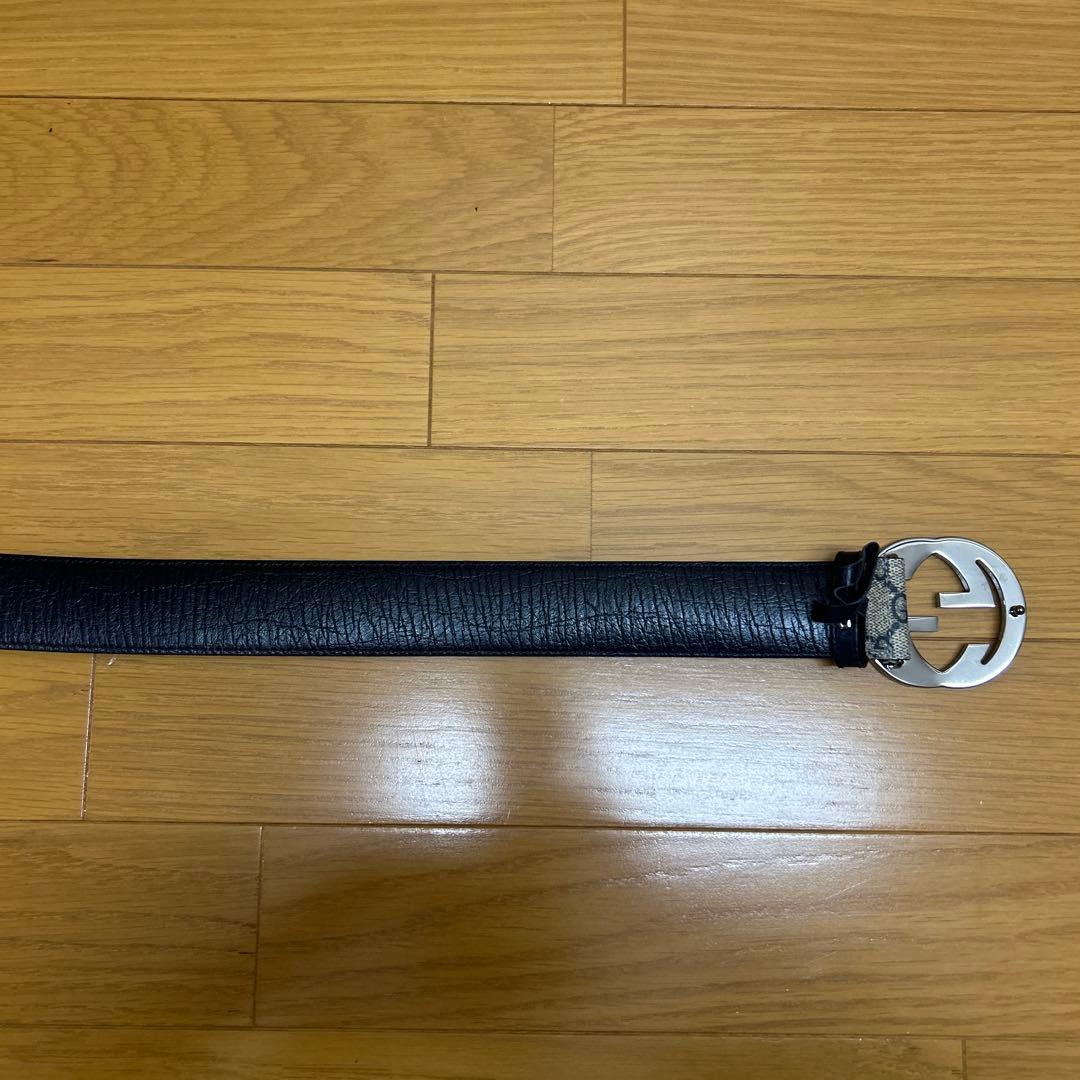 GUCCI グッチ シマ GGバックル レザー ベルト 85/34 114984