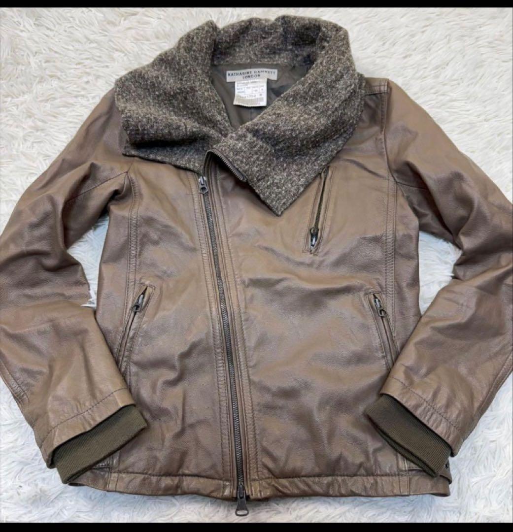 美品✨ キャサリンハムネットロンドン ゴートスキン ダブルライダース Mサイズ