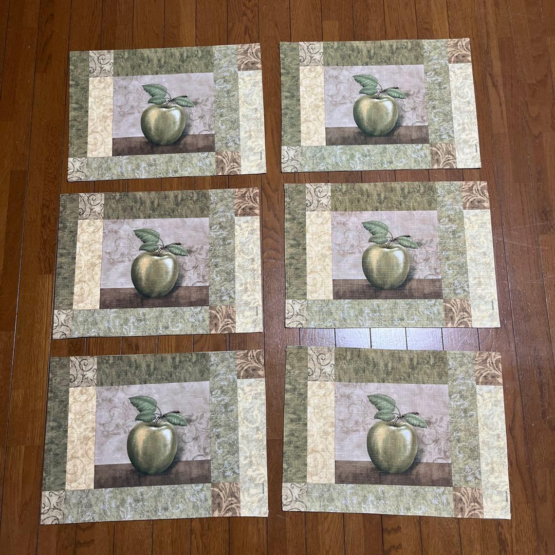 ⭐️フランコ nwot 長方形 リバーシブル アップル プレースマット 6個セット