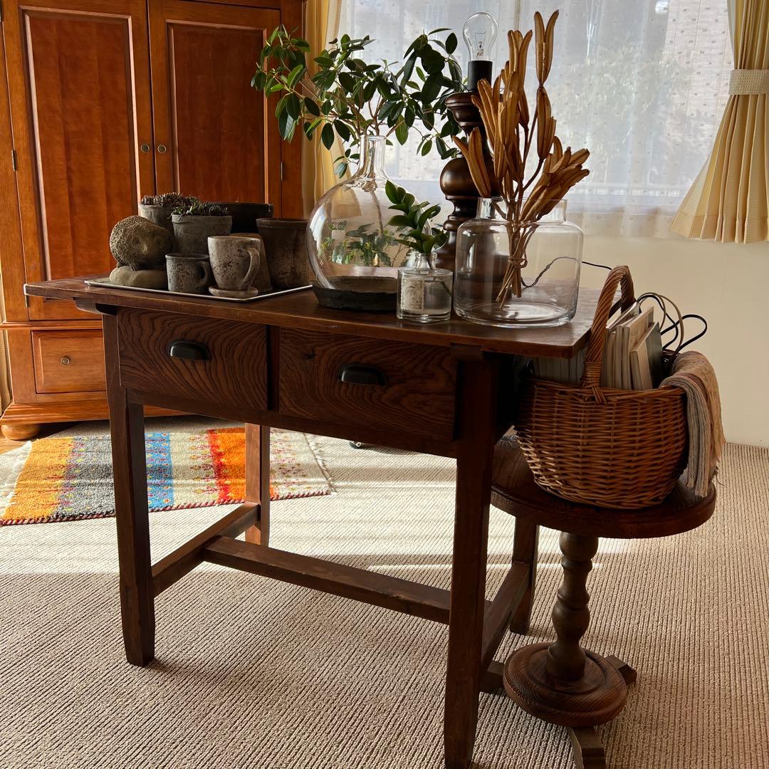 Alibaba様ご予約品・古道具・木製デスク