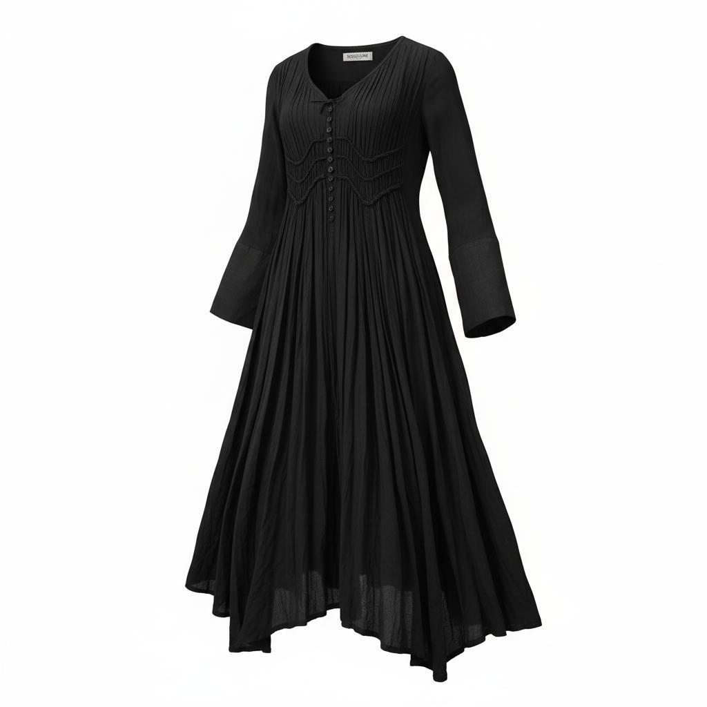 【美品】Hallelujah 羊使いのローブ ワンピース リネン 黒