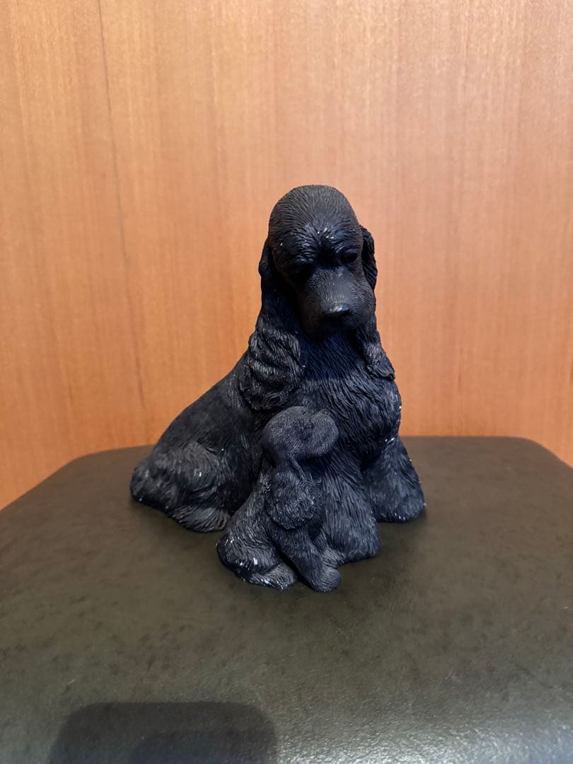 サンディキャスト　アメリカンコッカースパニエル　ブラック　親子　置物