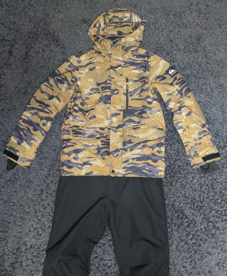 スノーボードウェアセット、クイックシルバー、迷彩、カモフラージュ、釣り