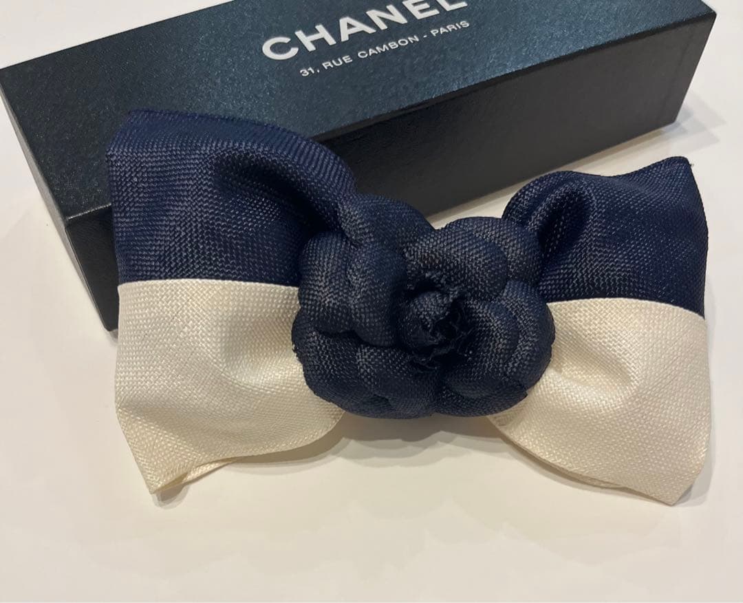 美品☆シャネル　バレッタ　カメリア✖️リボン ヴィンテージ　ヘアピン　アクセ
