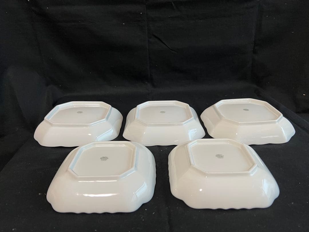 リチャードジノリ　サックスフラワー　ディッシュスクエア　２種５枚