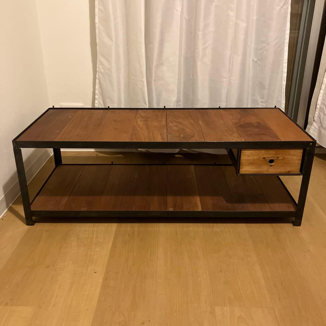 無相創 アイアンxウォルナット テレビ台/古道具クウネルシャビー棚ラック