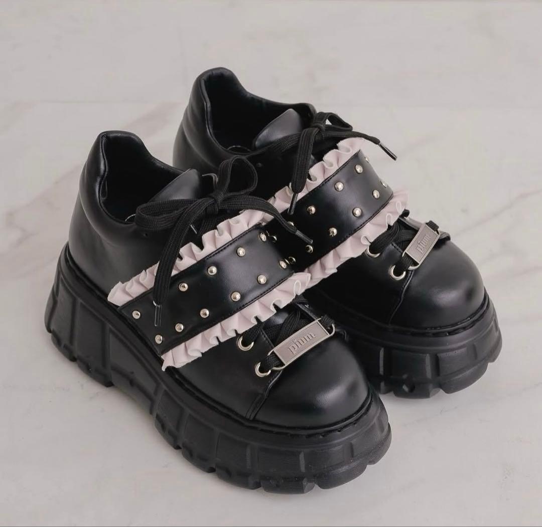 piumフリルベルトボリュームスニーカー‪‪ ピンクMサイズ♡ぴうむ♡